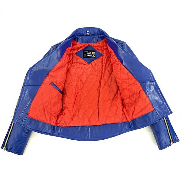 Straight To Hell Defector Leather Jacket -Royal Blue - NWOT - Picture 4 of 13